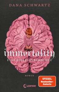 Cover von "Immortality". Zu sehen ist eine Frau von oben. Sie trägt ein pinkes Kleid, was um sie herumfällt und von oben so aussieht, wie der Querschnitt eines Gehirns.